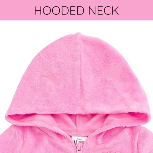 Disney Junior Girls Loop Terry Cloth Hooded Zip Up Swimsuit Cover-Up Toddler to Big Kid Sizes (2T - 14-16)4