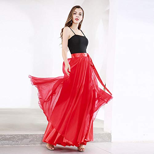 Jupe maxi rouge pour spectacle de danse du ventre taille L