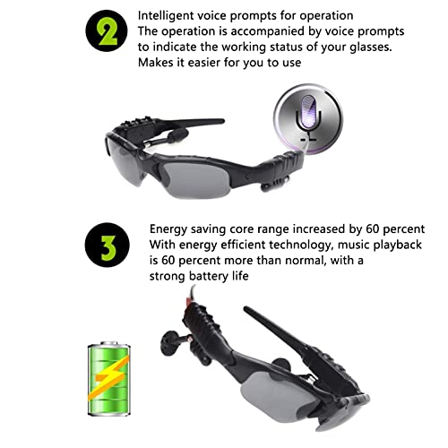 Sport Wireless Bluetooth Audio Sunglasses, Open Ear Smart Driving Polarized Sunglasses - Image 3