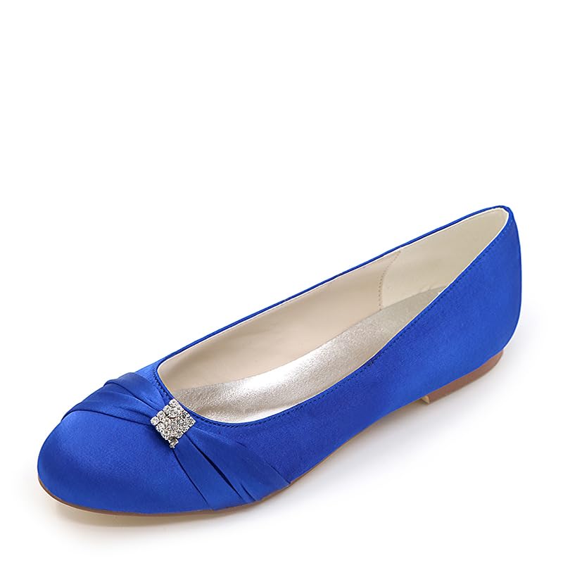 Dress First Wedding Shoes Rhinestone Flats for Women Bridal Shoes Rhinestone Flats Heel Round Toe Satin Elegant3