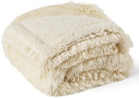 BEDSURE wasserdichte Hundedecke für große Hunde - 127 x 152 cm Langer Plüsch Hundedecke waschbar, Haustier Decke flauschig und weich, Schutzdecke Hundesofa, Creme