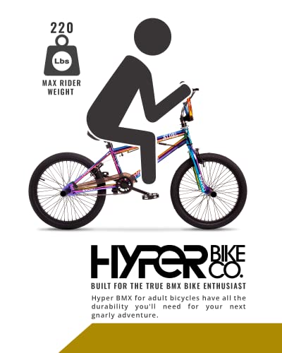 Hyper Bmx Bike 20 Inch Bmx Bike For Kids, Single Speed, Front And Rear Sprockets, Steel Bmx Frame. 360 Handlebar Rotation. Bike Park Ready Bmx Bicycle For Kids. Jet Fuel Finish #TOP7