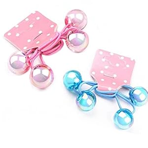 Onsinic 2 paar Set Haarbanden voor Peuters Meisjes Vrouwen Leuke Gekleurde Bal Elastische Haar Touw Bands voor Kids…
