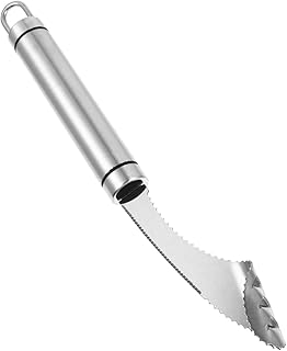 NAMOARLY Herramienta De Cocina De Acero Inoxidable 304 Descorazonador De Pimientos Descorazonador De Chiles Cortador De Frutas Fácil De Usar Y Mantener Color Marrón Claro