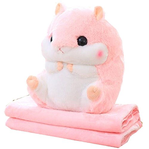 Preisvergleich Produktbild JYSPORT Plüschtier Hamster Kuscheldecke Spielzeug Kuscheltier Kinder Schlafkissen Kids Blanket (Rosa)