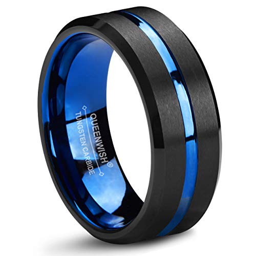Bague en carbure de tungstène Queenwish pour homme et femme