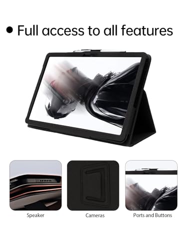 Étui tablette Redmagic Astra cuir noir protection portefeuille support intégrés - 3