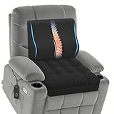 baibu Extra Large Memory Foam Recliner Cushions with Lumbar Support Pillow for Elderly, 20x20x5 Inch Thick Dual-Layer Patent Design Non-Slip Recliner Seat Cushion for Reduce Hip & Lumbar Pain, Black