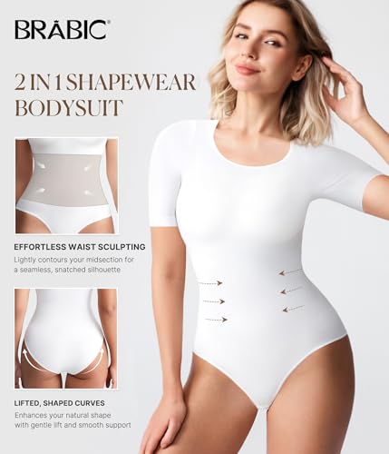 Image of BRABIC Womens Bodysuit Shapewear for Tummy Control Seamless Sleeveless Tank Tops Body Shaper