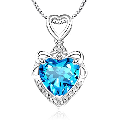 Collier coeur bleu zircon argent 925, fini les bijoux ternes qui irritent la peau