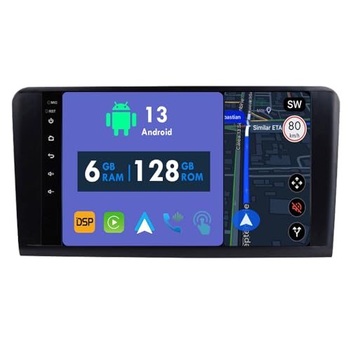 RoverOne Radio de coche GPS para Mercedes Benz ML Clase GL ML350 GL320 X164 2005-2009 Carplay Android Auto Stereo Unidad principal Bluetooth Navegación por satélite
