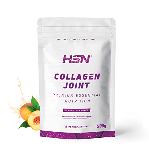 HSN Colágeno Salud Articular | Melocotón 500g | Glucosamina, Condroitina, MSM, Cúrcuma, Boswellia Serrata, Pimienta Negra, Vitaminas y Minerales | No Incluye Dosificador | No-GMO, Sin Gluten