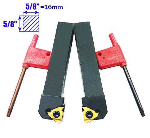 5/8" 2PCS CNC Lathe Carbide Indexable Threading Turning Tool Holder SER1616H16 + SEL1616H16