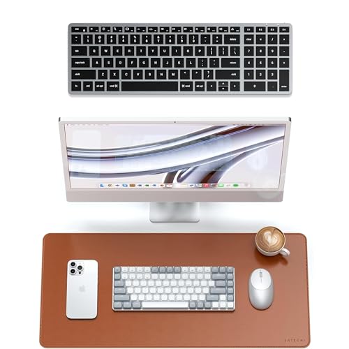 Clavier Bluetooth SATECHI X2 Slim Métal et Grand Tapis de Bureau Noir