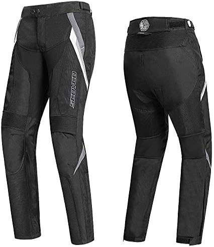 Scoyco® Breathable Pants Removable Gear Protection Wear-Resistant Bike Motorbike Racing Pants for Men (Grey, L)