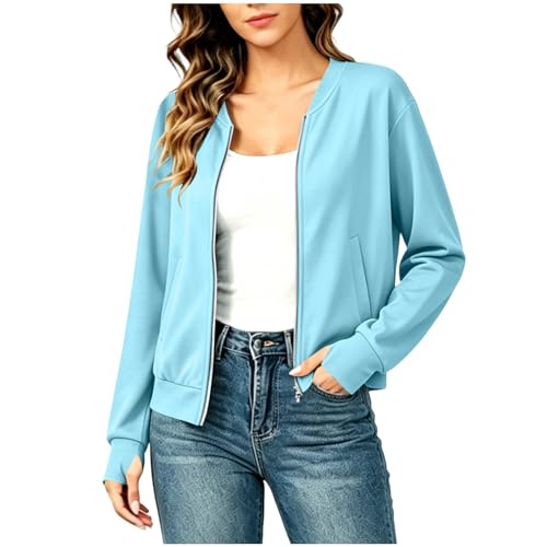 Sweats sans capuche femme zippé oversize : manteau court décontracté automne hiver