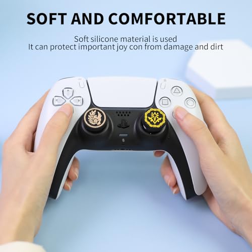 Image of PERFECTSIGHT Cute Thumb Grip Caps for Switch 2 2025, PS5, PS4, Xbox Series X /S, Xbox One, Switch PRO Controller, 4PCS Kawaii Soft Rubber 3D Analog Thumbsticks Grips Joystick Cover Set (Black Wilds)