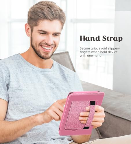 Image of MoKo Case Fits All-New 6 inch E-Reader(11th Generation, 2024 /2022)(10 /8th Gen,2019 /2016),Ultra Lightweight PU Shell Cover with Auto Wake /Sleep for Ebook 2024,Not for Kobo Aura 2 /Remarkable, Shiny Pink