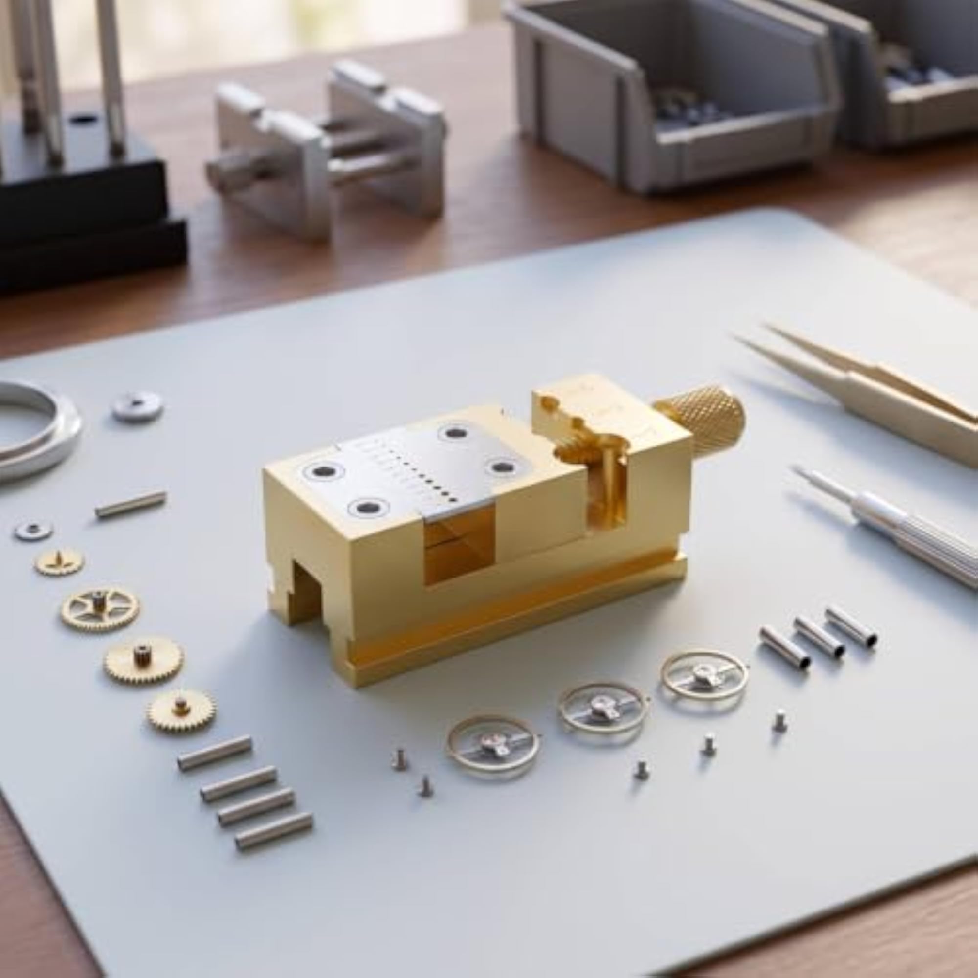 Precision Watchmaker Vise with 11 Holes, Compact Design