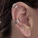 Handmade Silver 2Pcs Ear Cuffs Non-Piercing Earrings, 925 Sterling Silver, Fake Cartilage Helix Non-Pierced Ear Clip on for Women, Trendy Tiny 2xWide Band Geometric Ear Wrap, By Miya Jewelry Creations