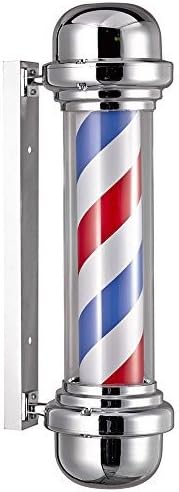 PBSIN1 Barber Pole with Lighting and Twist, Red, Blue and White, 23 x 68 cm