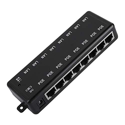Switch PoE, Adaptador PoE de CC 12 V a 48 V con 8 interfaces para dispositivos de red miniatura 5