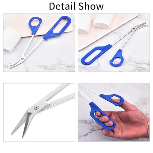 Image of Long Handle Toenail Scissors, Toenail Scissors For Thick Nails For Seniors 8 Inch Stainless Steel Easy Reach Thick Nails Long Handle, Toe Nail Clippers for Seniors Women Men