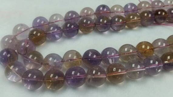 Perles rondes amétrine 14mm LKBEADS pour création de bijoux fil de 39cm