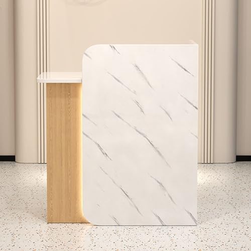 Escritorio de recepción con iluminación LED, mostrador de caja registradora, mostrador de cajas, secretario, muebles de secretaria, gabinete de computadora con gestión de cables