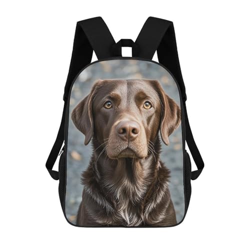 Casual Backpack Waterproof Lightweight Daypack Travel Laptop Bag for Men Women Brown Labrador Retriever