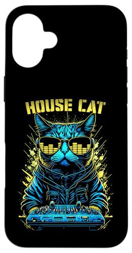 House Cat DJ Rave EDM Music Deejay �C�R���C�U�[ �T���O���X �X�}�z�P�[�X iPhone 16 Plus �p