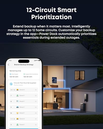 Image of Anker SOLIX Power Dock, 200A Automatic Whole-Home Backup Transfer Switch for E10, ≤20ms Seamless Switchover, Reduce Up to 80% Bills, 12-Circuit Smart Prioritization, NEMA 3R