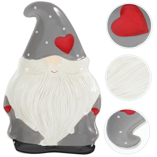 Plato de cerámica para cena navideña con diseño de Papá Noel 5