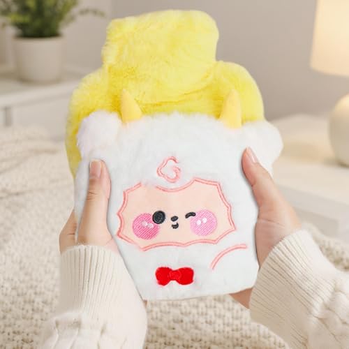 Bolsa de agua caliente con cubierta de peluche animada para dormir 3