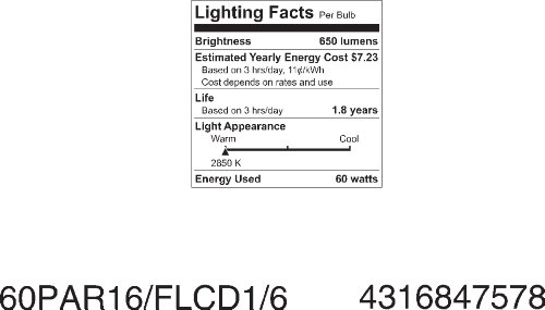 Ge Lighting 47578 60-Watt Edison Halogen Floodlight Par16 Light Bulb #TOP4