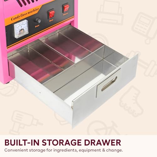 Candy Floss Machine Commercial KuKoo Making Machine with 500 Candy Floss Sticks Cotton Candy Maker Fun Party Cooking Snacks Bundle - Image 4