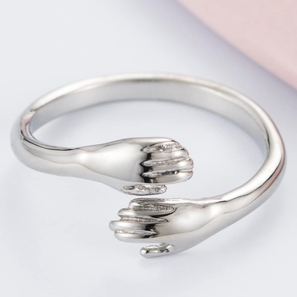 Jude Jewelers Stainless Steel Hand Style Hug Embrace Statement Promise Anniversary Ring - Image 3