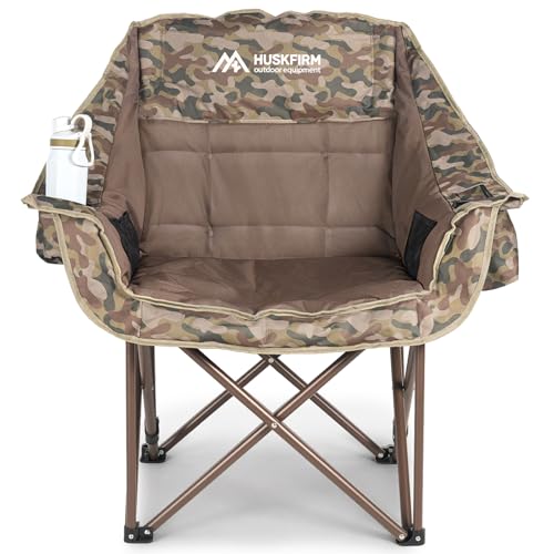 Oversized Camping Chair,Padded Camping Chairs Support 450LBS, Camouflage by Huskfirm - Used condition - US$65.79