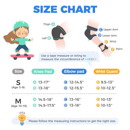 Image of BOSONER Kids /Youth Knee Pad Elbow Pads for Roller Skates Cycling BMX Bike Skateboard Inline Rollerblading, Skating Skatings Scooter Riding Sports