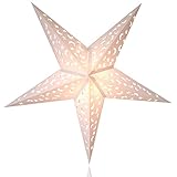Happy Sales HSSL-FMWHTA Frozen Moon Paper Star Lantern White,