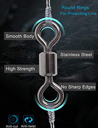 image for Facikono Fishing Barrel Swivels Set, 210pcs Rolling Bearing Snap Conne