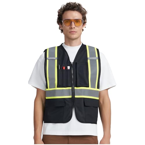Image of A-KSAFETY High Visibility Safety Vest for Men Women with Pockets and Zipper