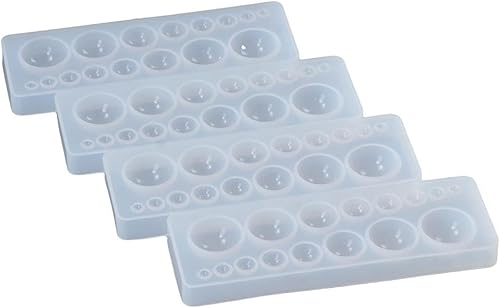 Miniatura 2 de 4 moldes de silicona redondos transparentes para cabujón, moldes de silicona de resina epoxi para hacer aretes, joyas, manualidades