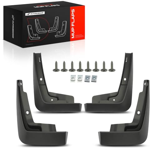 Image of A-Premium Mud Flaps, No Drilling Required Splash Guards with Accessories | Compatible with Audi A5 Sportback 2017-2019 Hatchback, Set of 4 Front and Rear