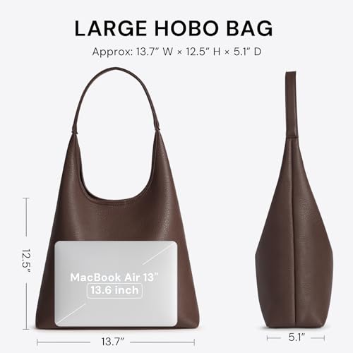 Image of Hobo Bags for Women, Large Slouchy Shoulder Bag, Vegan Leather Everyday Purse