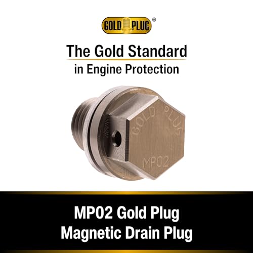 GoldPlug Made in USA | M14x1.5 | Stainless Magnetic Drain Plug Fits All Honda, Acura, Kia, Hyundai, Ford Powerstroke 2011-2025, RAM 1500, Duramax 2001-2016 | MP02 | Includes SW02 Washer |