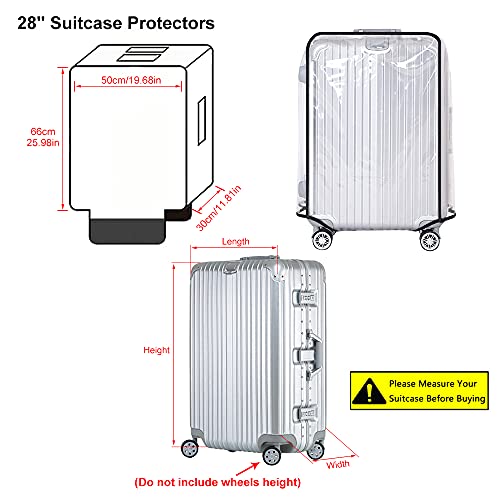 Yotako Clear Pvc Suitcase Cover Protectors 28 Inch Luggage Cover For Wheeled Suitcase (28''(25.98''H X 19.68''L X 11.81''W)) #TOP1