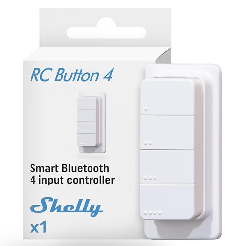 Shelly BLU RC Button 4, Bluetooth-Fernbedienung mit Magnethalterung, Szenenaktivierung, Einfache Steuerung, Multiklick-Aktionsauslöser… – Ansicht 1