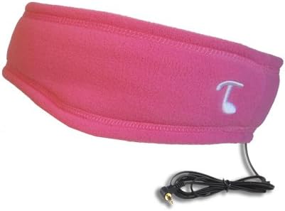 TOOKS SPORTEC Band (Fleece) - Headphone Headband with Built-in Removable Headphones - Color: Pink, Soft 100% Micro Fleece Keeps You Comfortable from Sports to Sleep