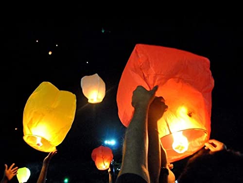Image of Wanna Party Paper Sky Lantern Hot Air Balloon Flying Night Sky Light Lanterns Balloon Assorted Color-3 FT